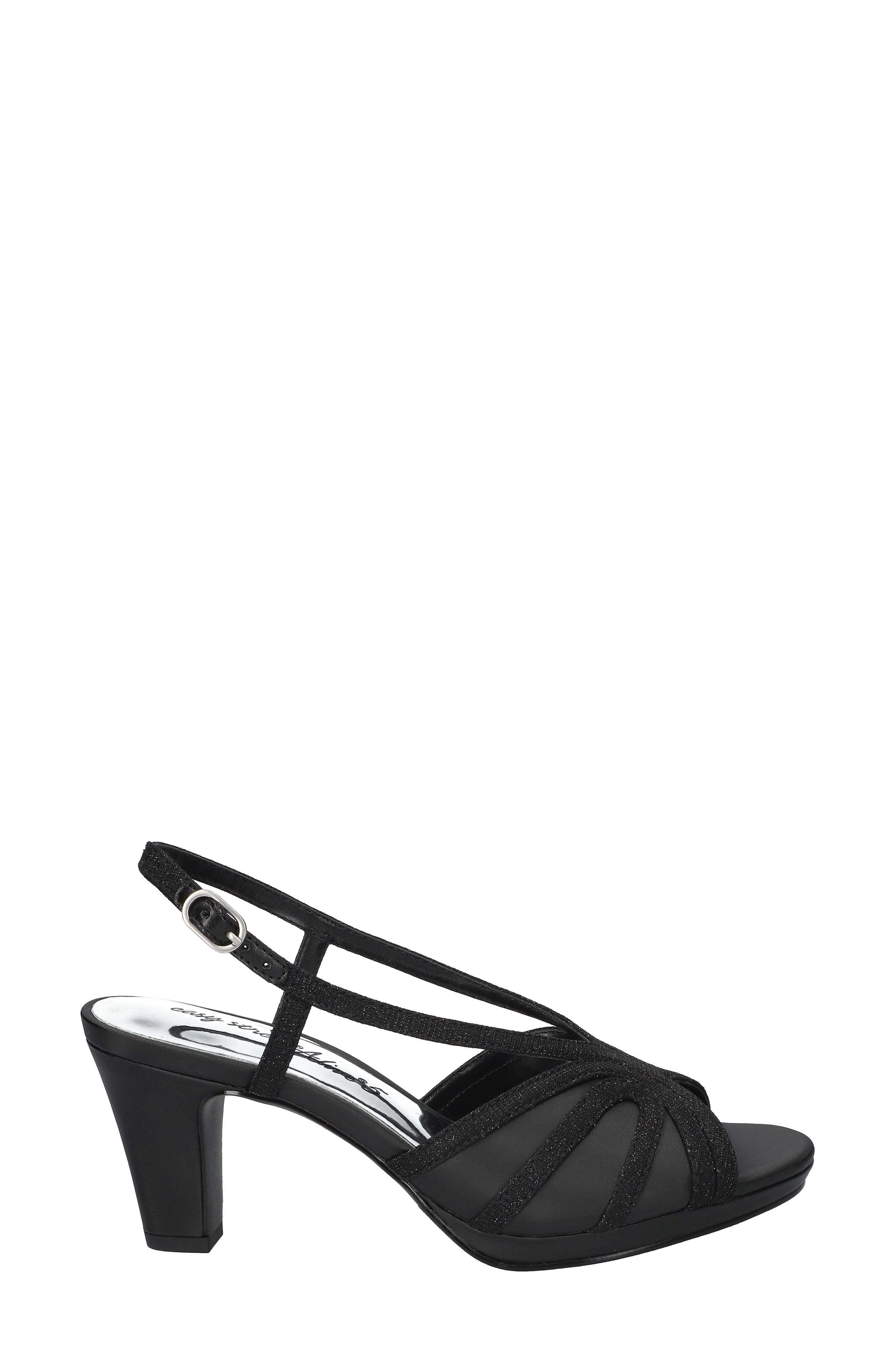 EASY STREET Nell Sandal, Alternate, color, Black Satin