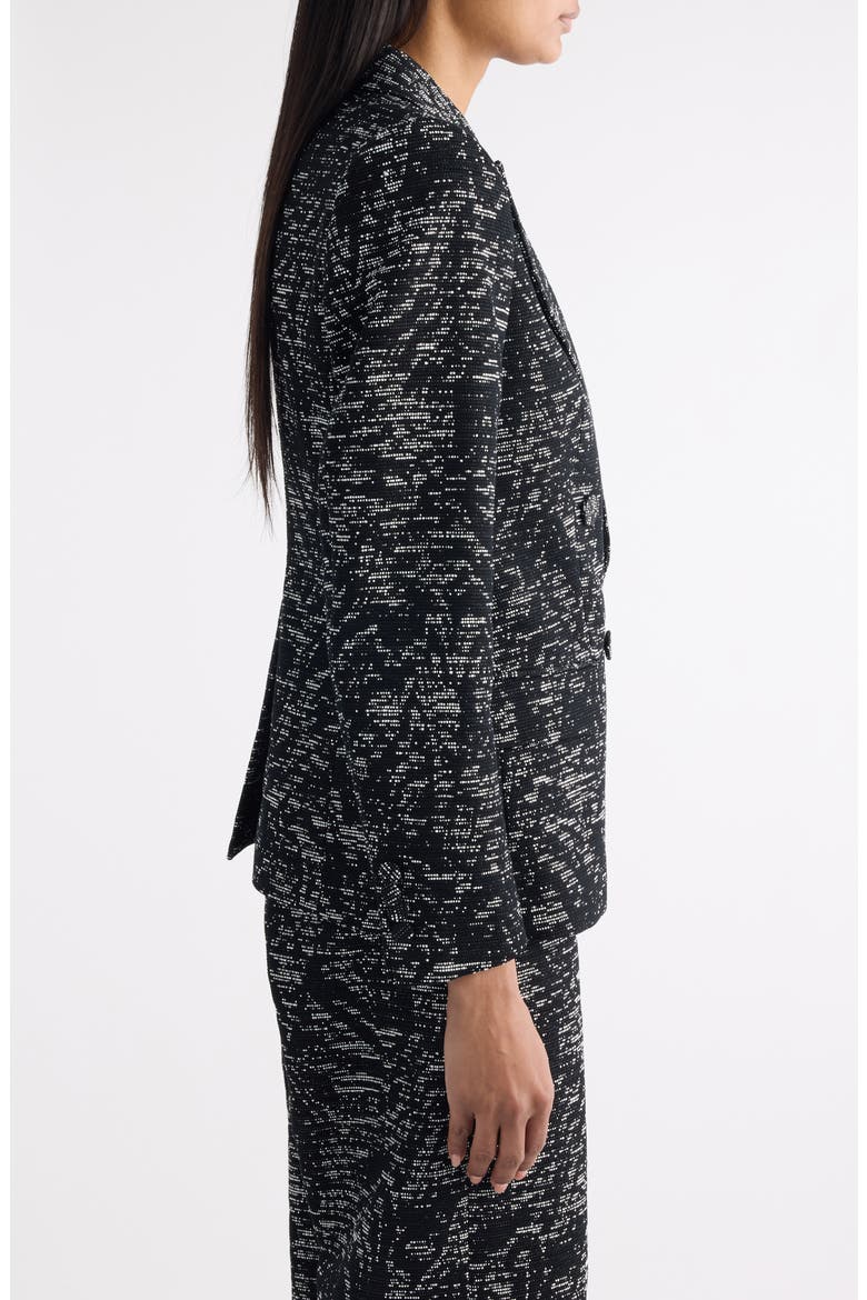 Beaura Abstract Swirl Jacquard Double Breasted Blazer, Alternate, color, BLACK