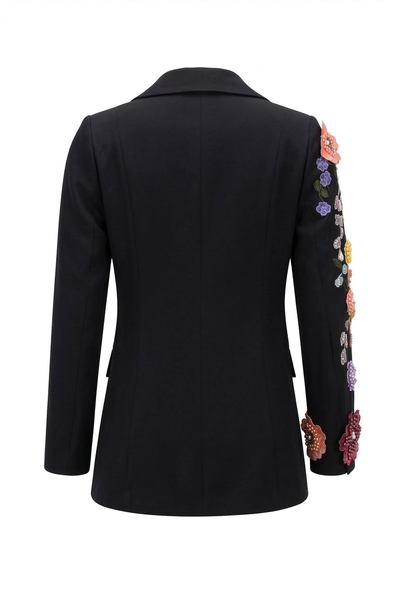 Floral Embroidered Blazer, Alternate, color, Black / Multi Floral