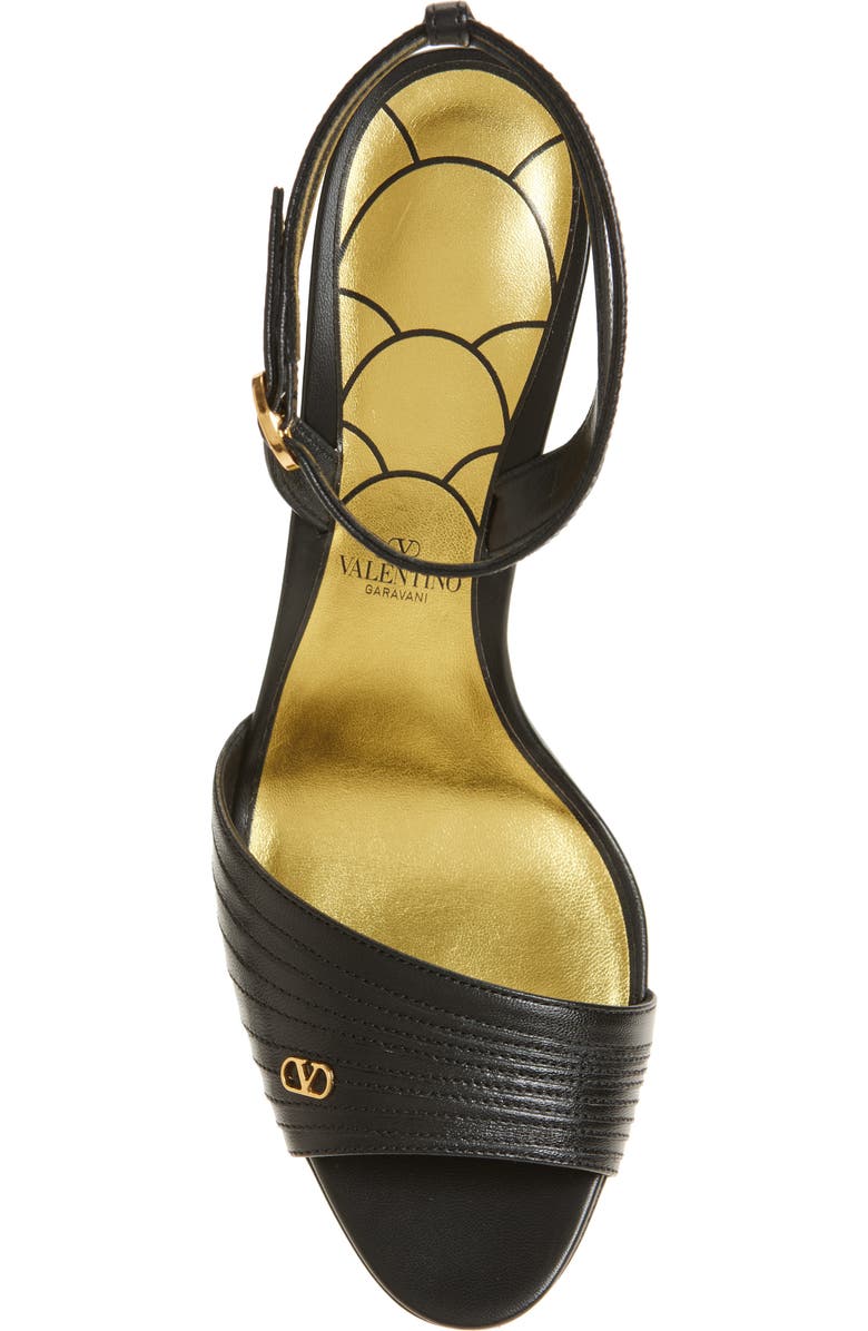 Valentino Garavani Ladycrush Ankle Strap Sandal, Alternate, color, Black