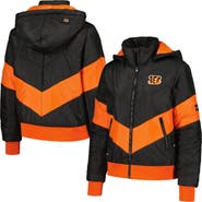 THE WILD COLLECTIVE Women's The Wild Collective  Black Cincinnati Bengals Puffer Full-Zip Hoodie