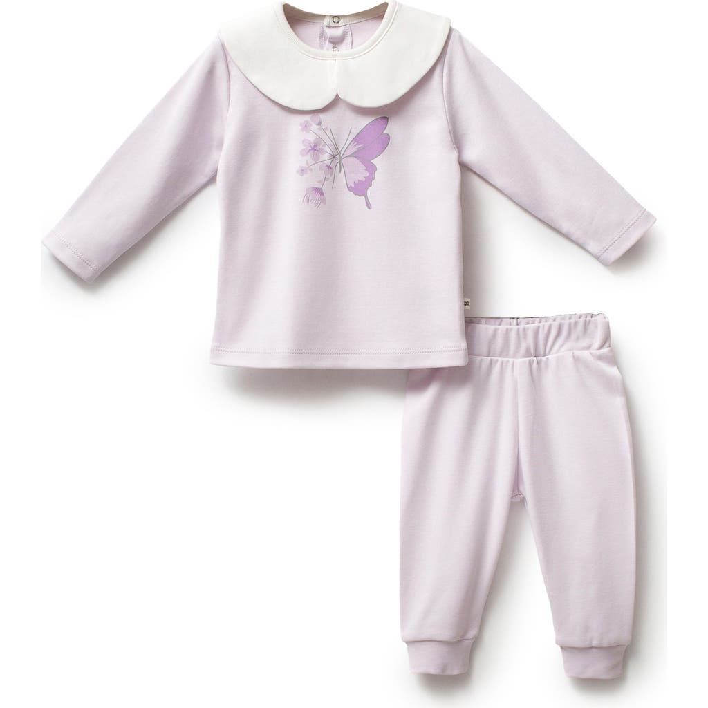 Moi Noi Butterfly Flower Outfit Set In Purple
