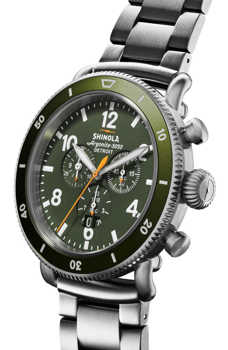 Shinola Runwell Sport Bracelet Chronograph Watch Gift Set, 48mm, Alternate, color,