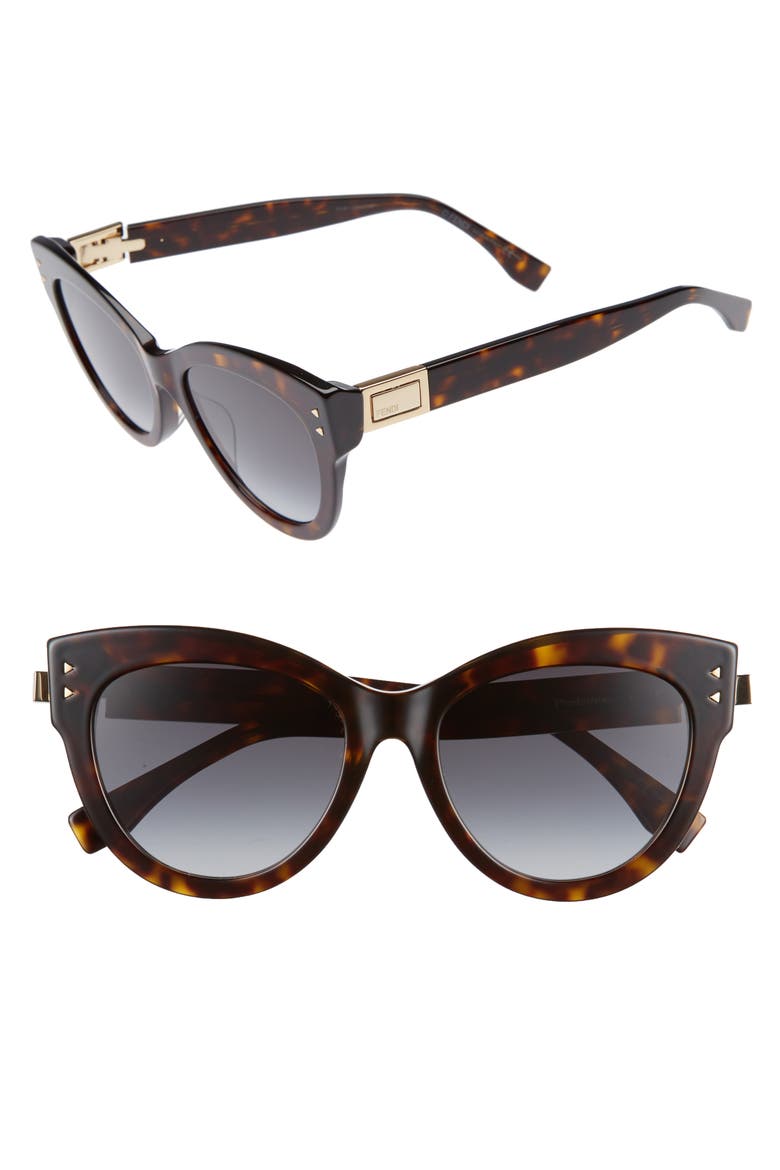 54mm Special Fit Cat Eye Sunglasses, Main, color, DARK HAVANA