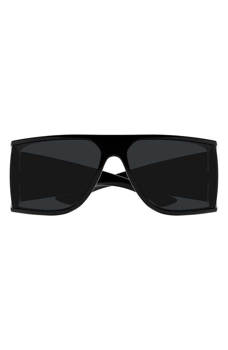 Saint Laurent SL 806 75mm Oversize Rectangular Sunglasses, Main, color, Black