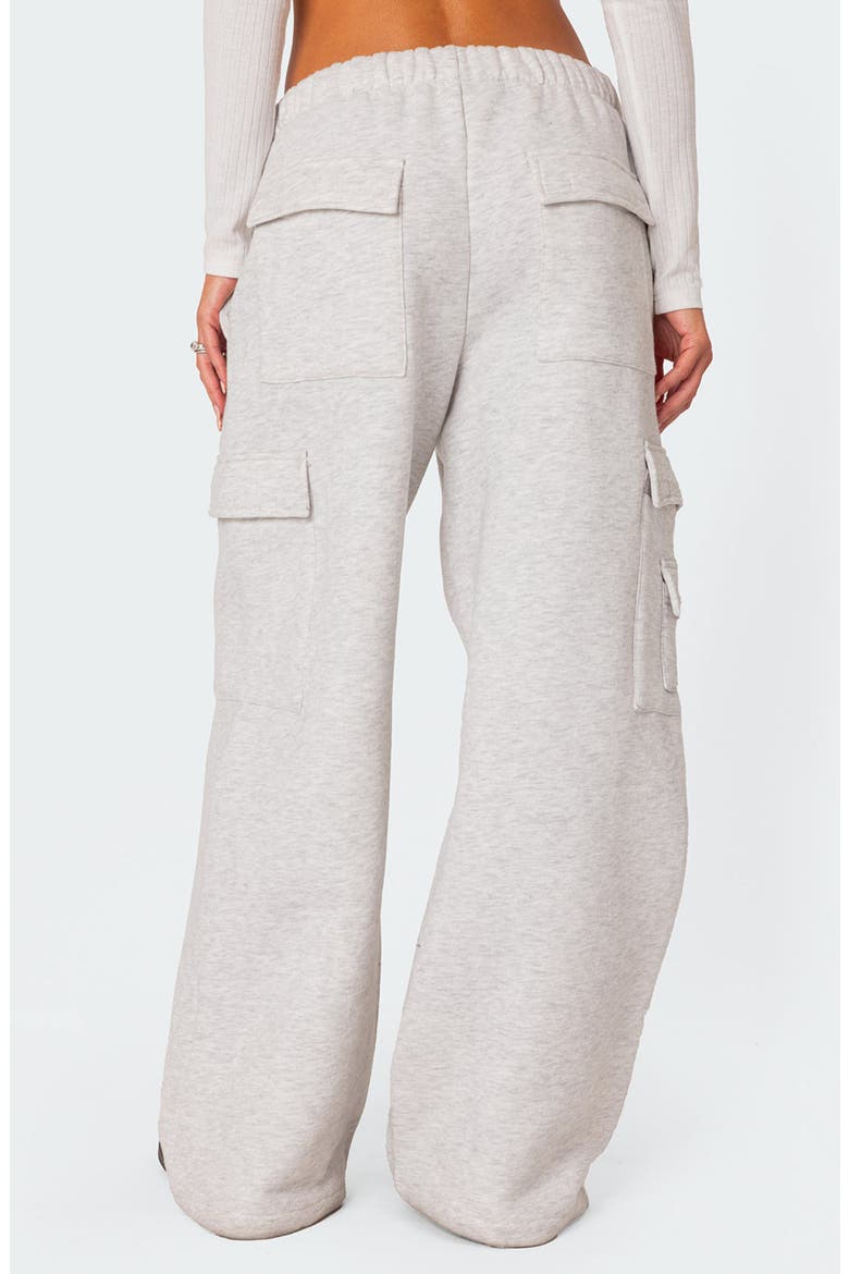 Wide Leg Cotton Cargo Sweatpants, Alternate, color, LIGHT-GRAY