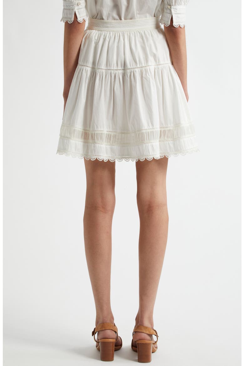 Ayla Tiered Cotton Skirt, Alternate, color, COWRIE
