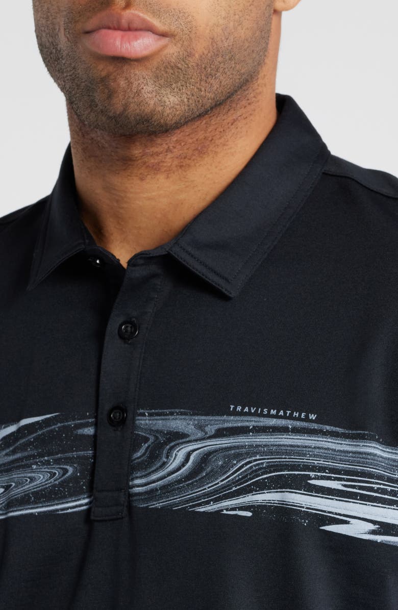 TravisMathew Dark Waters Chest Stripe Polo, Alternate, color, 