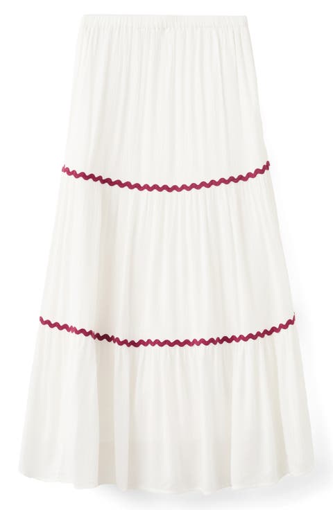 Contrast Trim Maxi Skirt