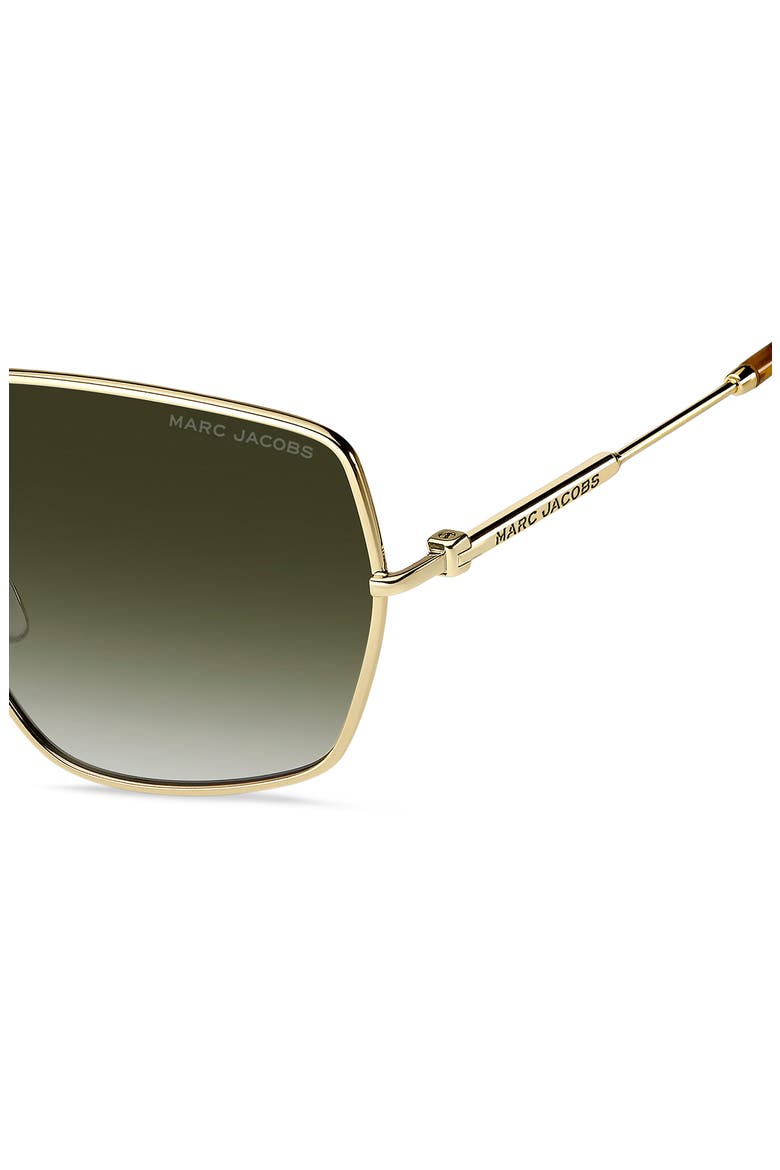 60mm Gradient Square Sunglasses, Alternate, color, GOLD HAVANA/ GREEN SHADED