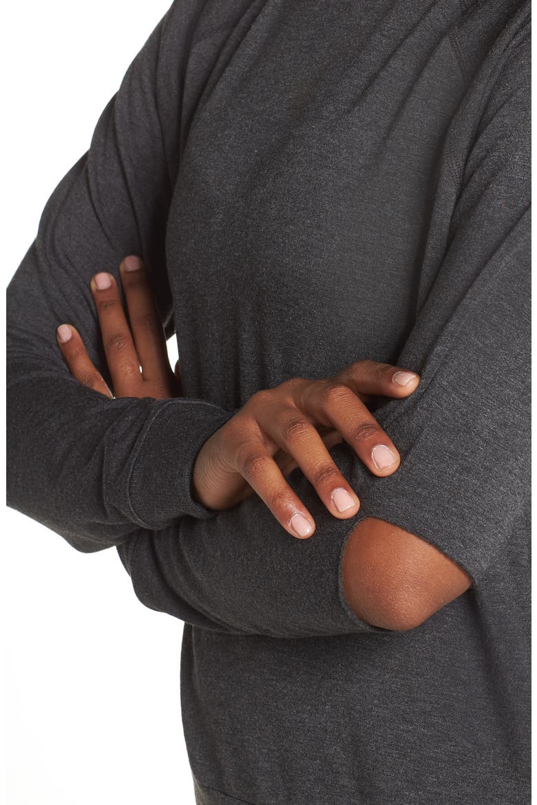 Slashes Raglan Sleeve Sweater, Alternate, color, CHARCOAL HEATHER