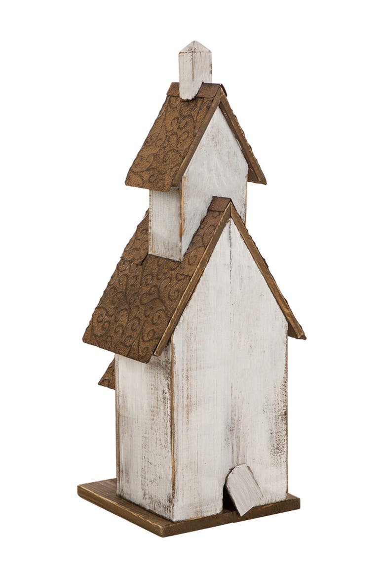 23.5"H Extra-Large Farmhouse Wood White Birdhouse, Alternate, color, White