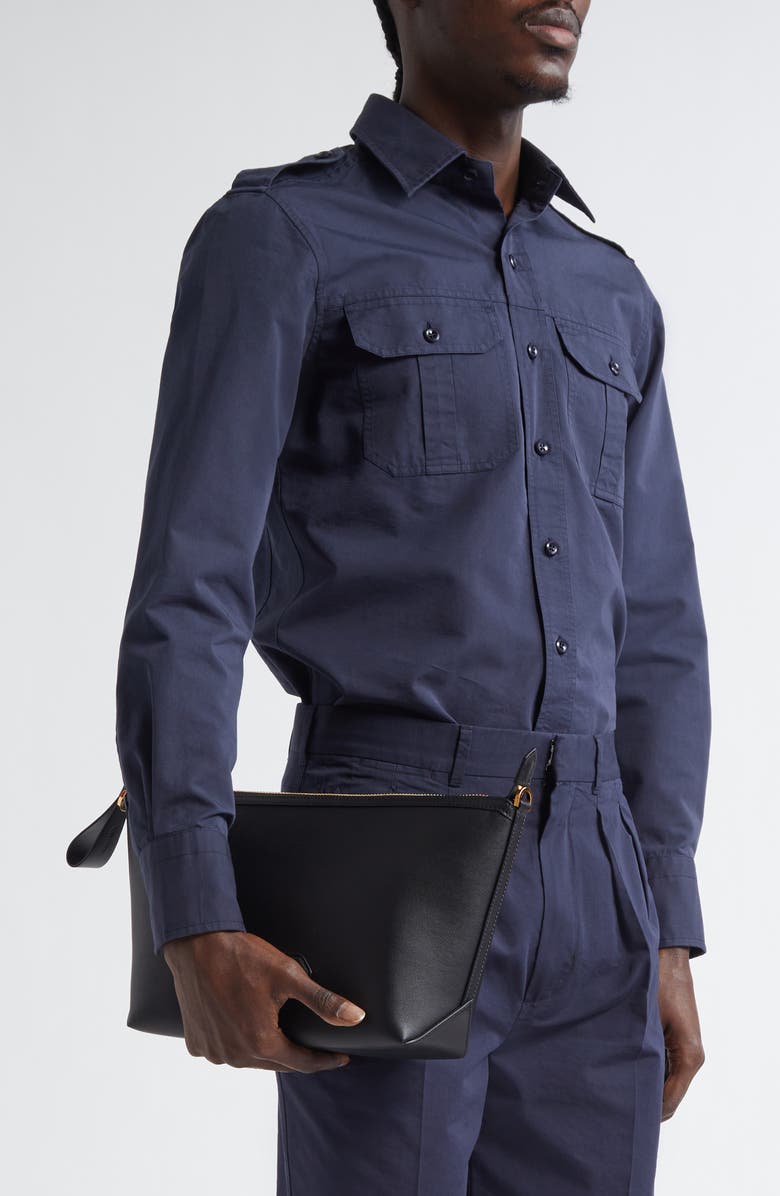 TOM FORD Smooth Leather Messenger Bag, Alternate, color,