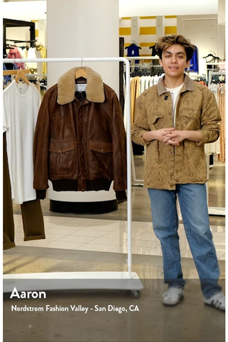 Cowhide Bomber Jacket with Genuine Shearling Collar video