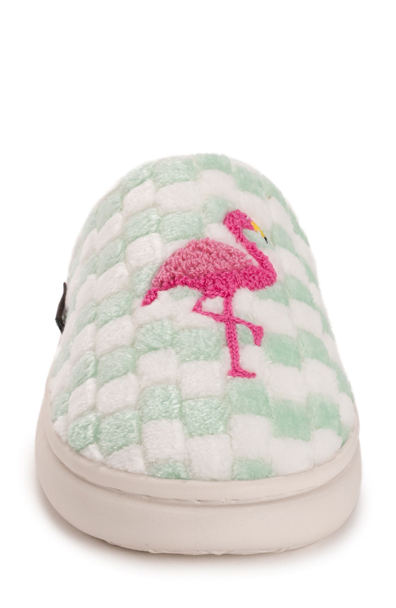 MUK LUKS Joss Faux Shearling Lined Slipper, Alternate, color, Mint Flamingo