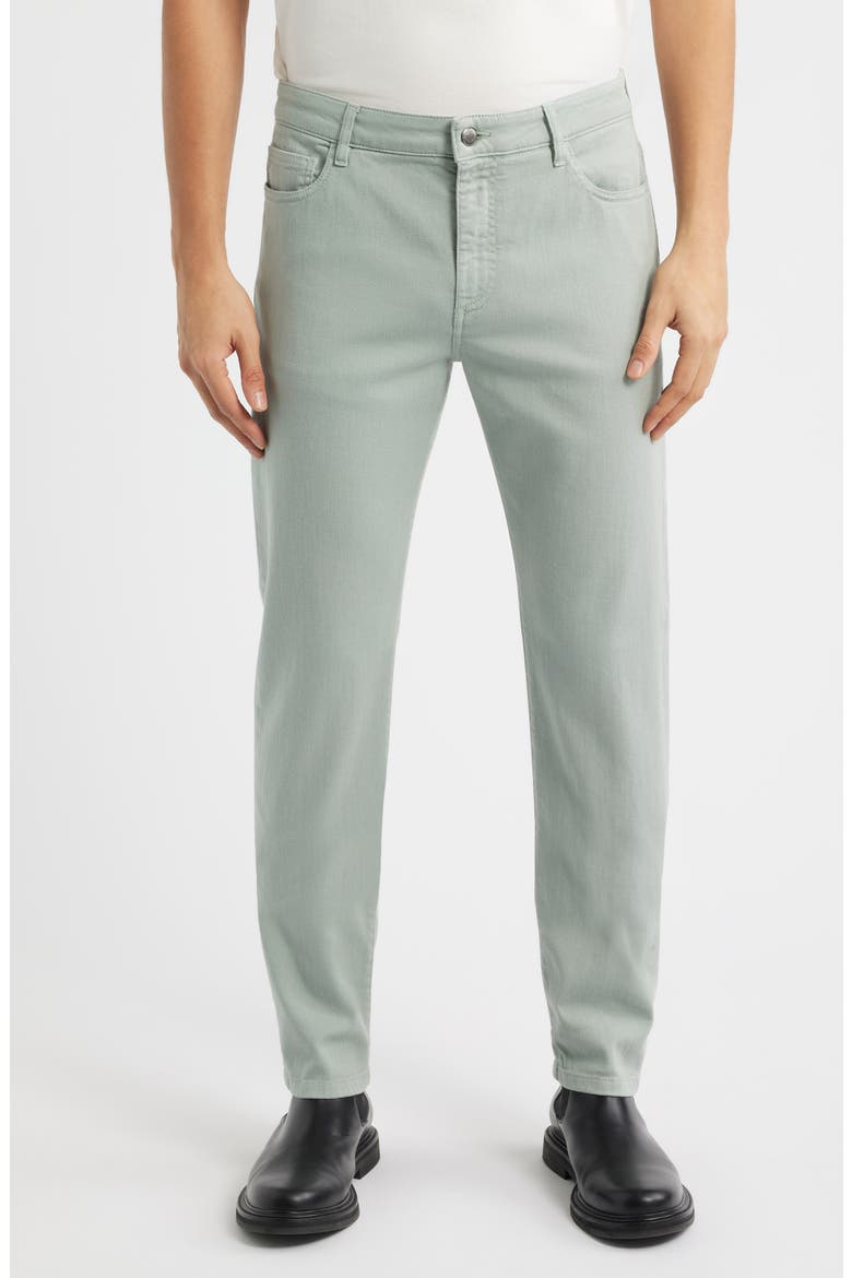 Garment Dyed Bull Denim Jeans, Main, color, GREEN