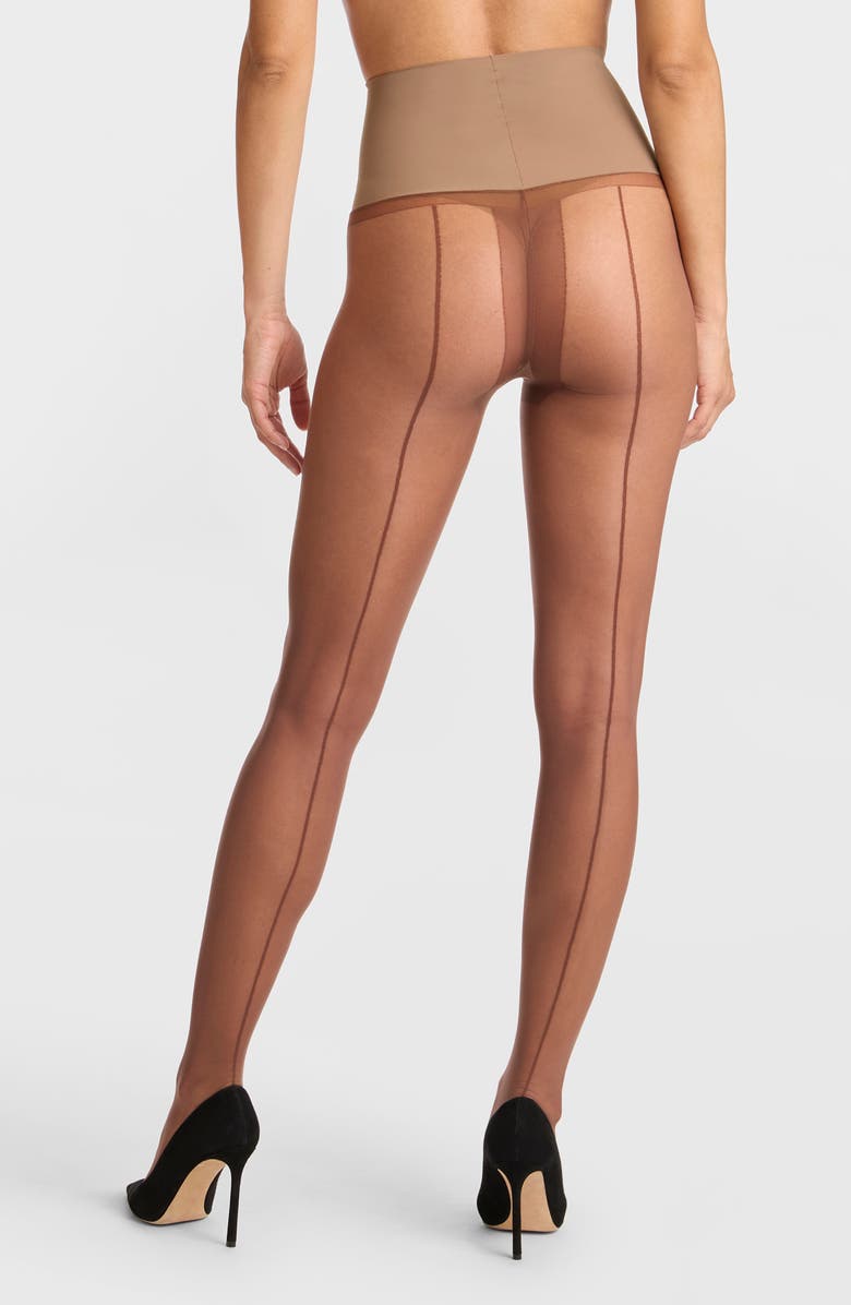 Commando The Essential Back Seam Sheer Pantyhose, Alternate, color, Chocolate