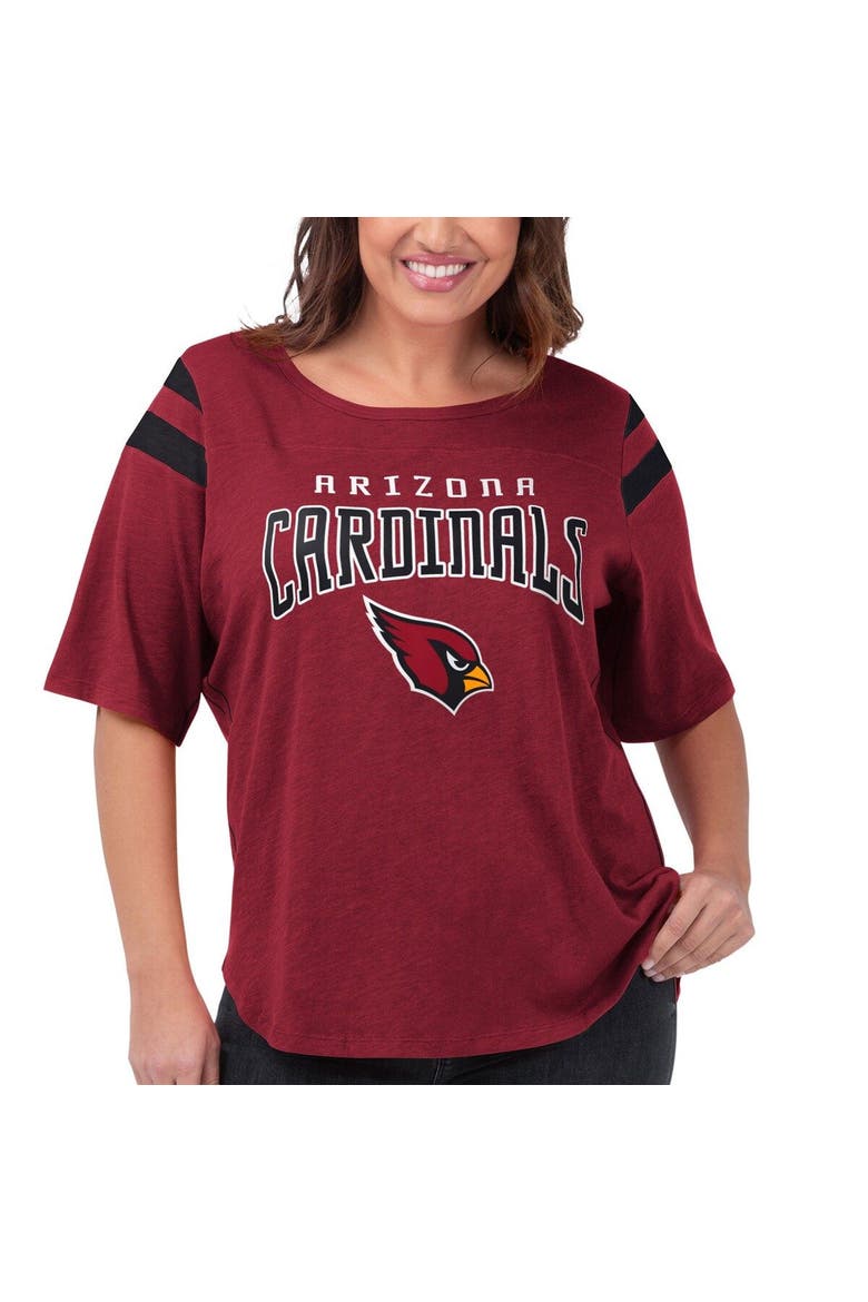 Women's G-III 4Her by Carl Banks Cardinal Arizona Cardinals Plus Size Linebacker T-Shirt, Main, color, Cardinal