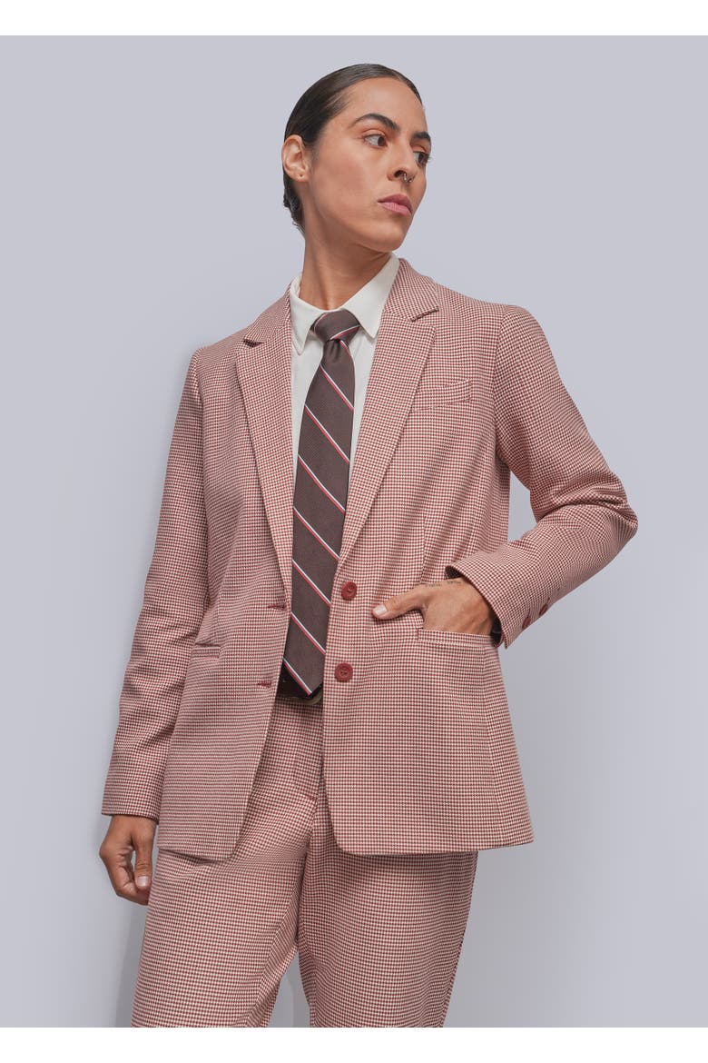 The Empower Houndstooth Notch Lapel Blazer, Alternate, color, CINNAMON/OAT