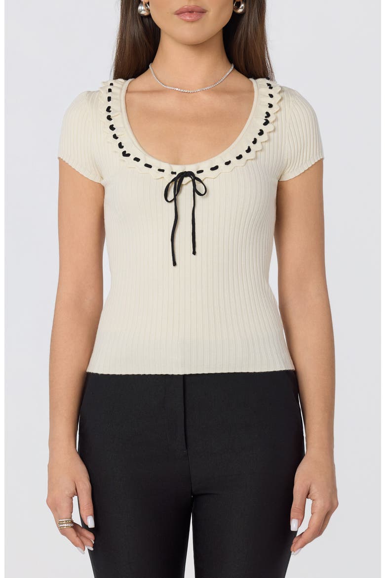 Lina Scoop Neck Knit Top, Main, color, CREAM