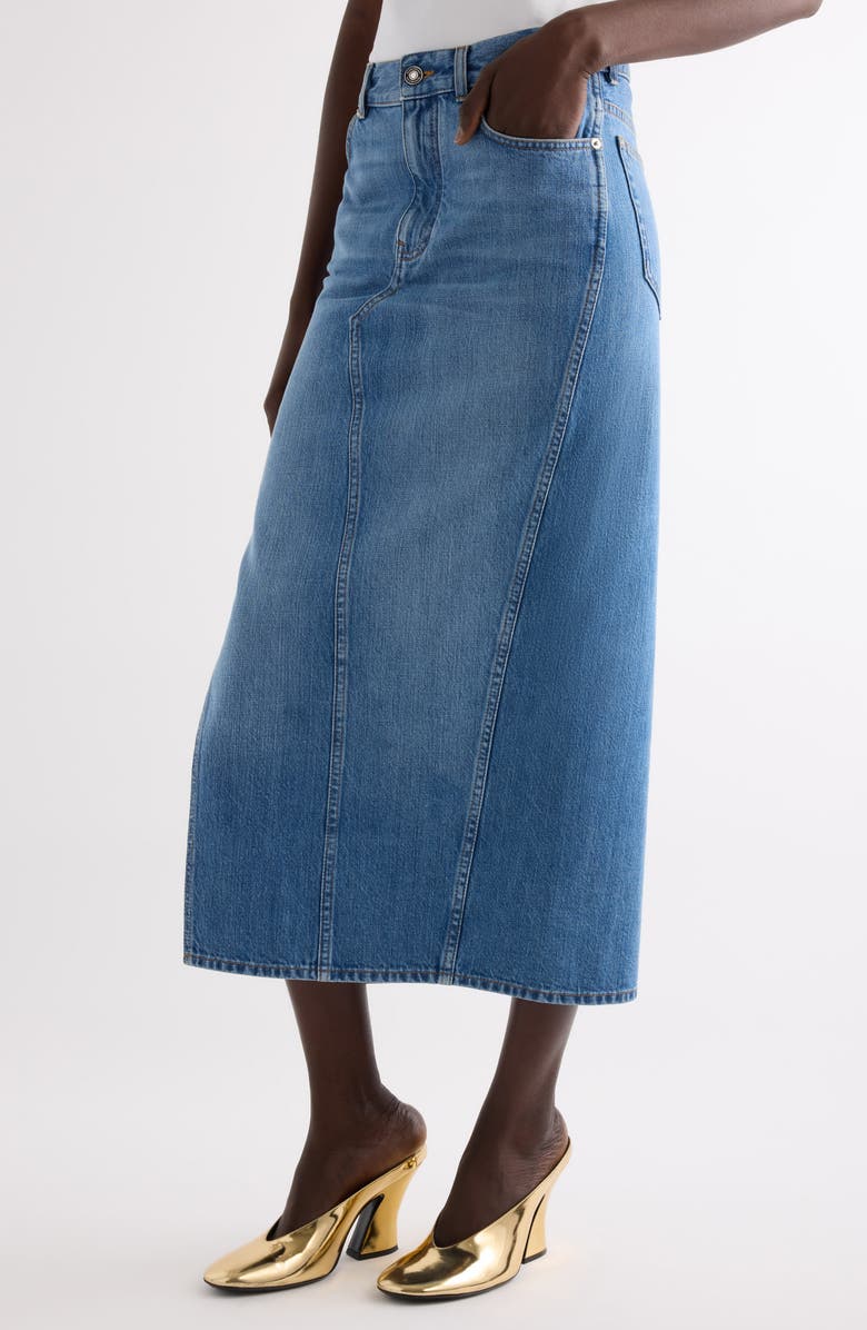 Givenchy Side Slit Long Denim Skirt, Alternate, color, Medium Blue