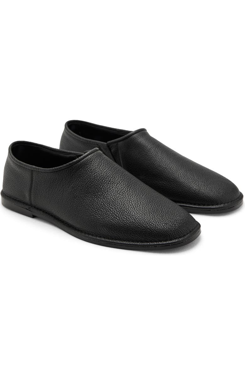 MANGO Leather Slip-On Shoe, Main, color, Black