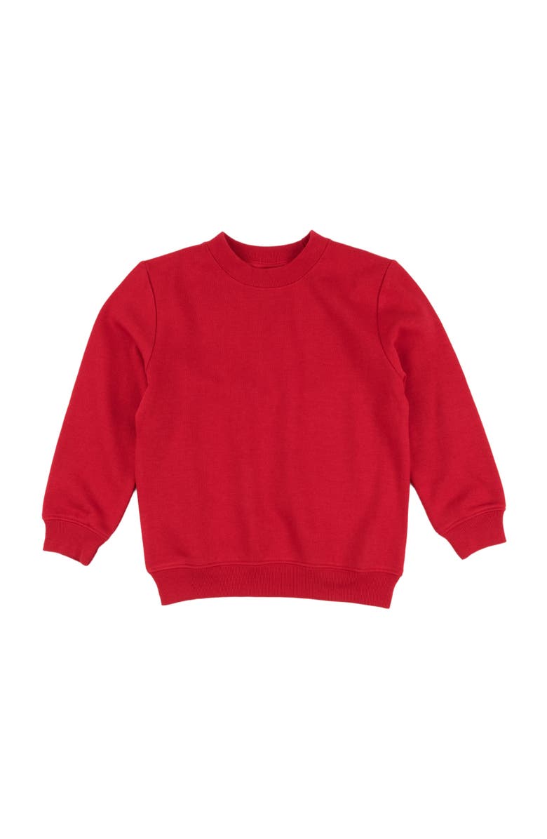 Leveret Kids Pullover Sweatshirt, Long Sleeve, Solid Colors, Alternate, color, Red
