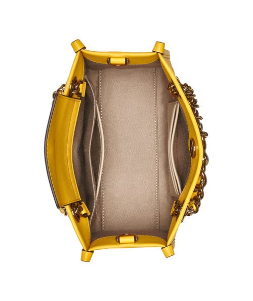 Karl Lagerfeld Savoie Leather Small Crossbody Bag In Sunflower