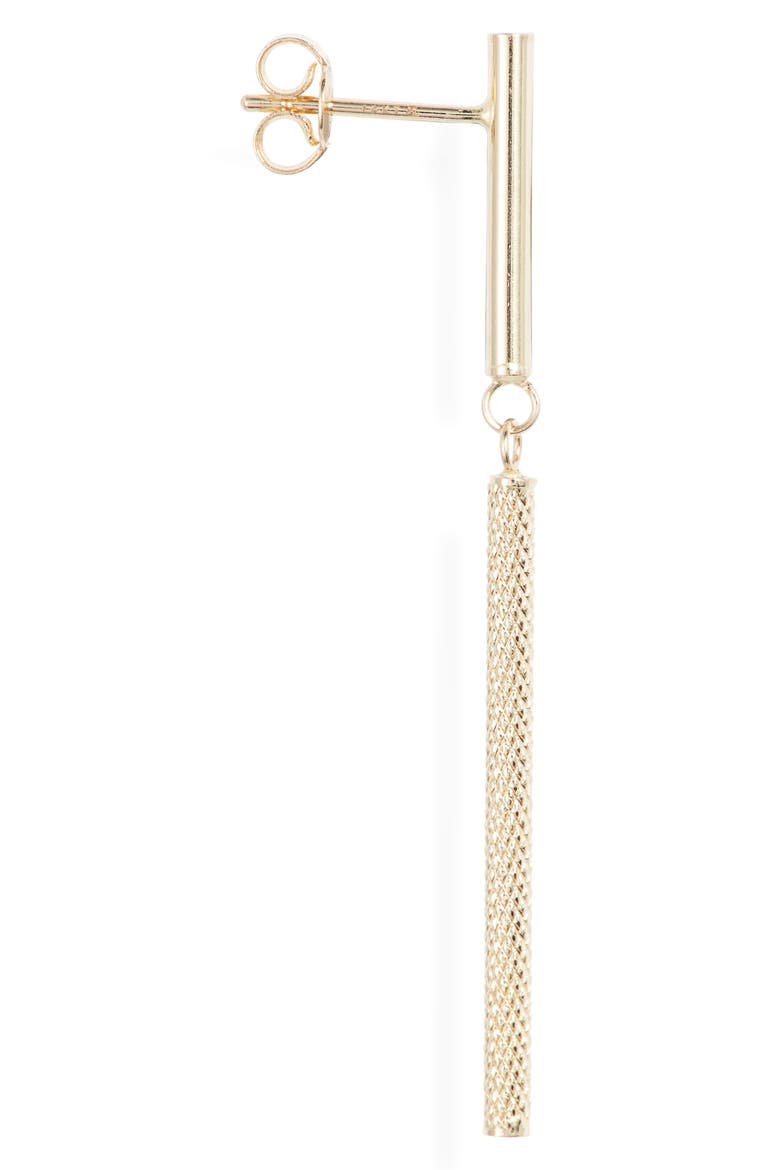 14K Gold Cylinder Linear Drop Earrings (Nordstrom Exclusive), Alternate, color, YELLOW GOLD