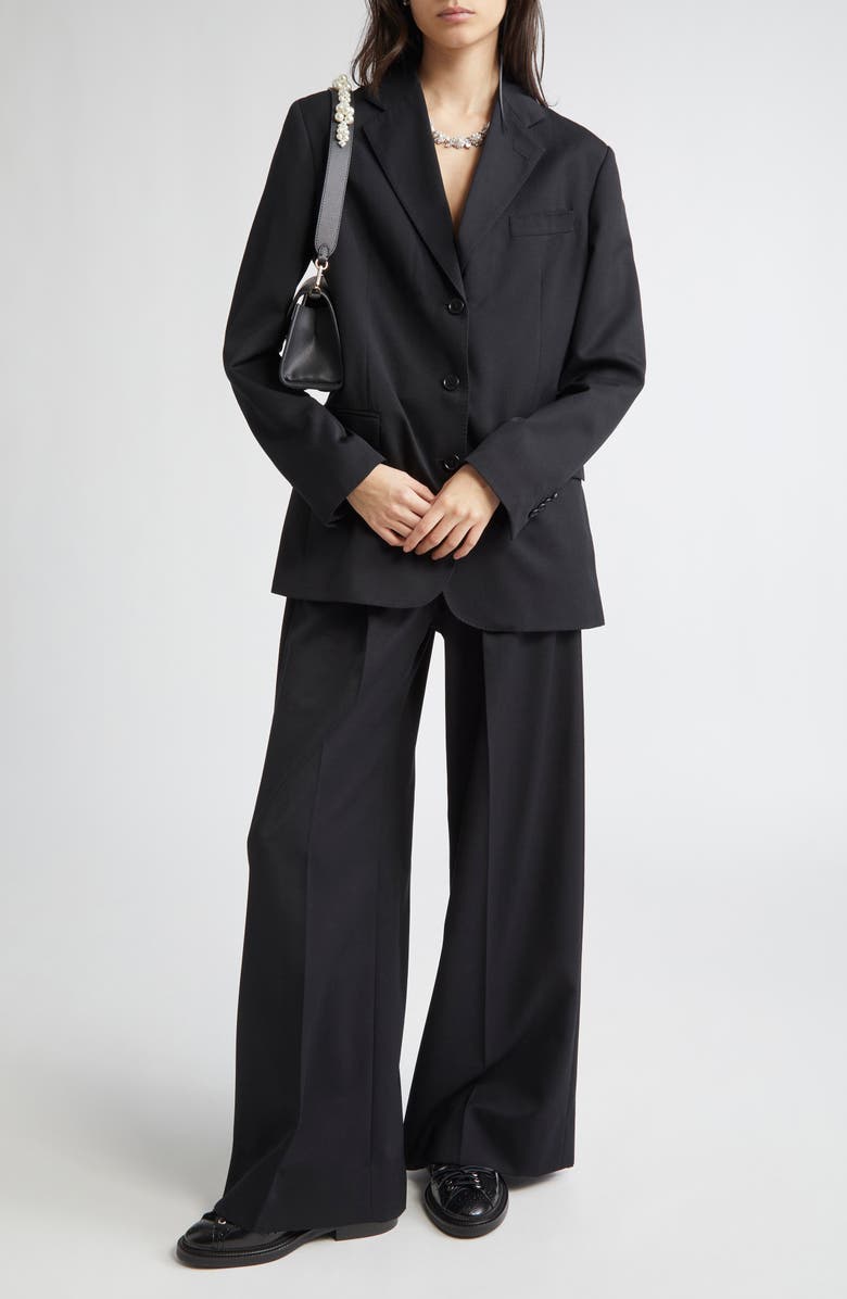 Simone Rocha Cutout Bow Detail Single Breasted Blazer, Alternate, color,