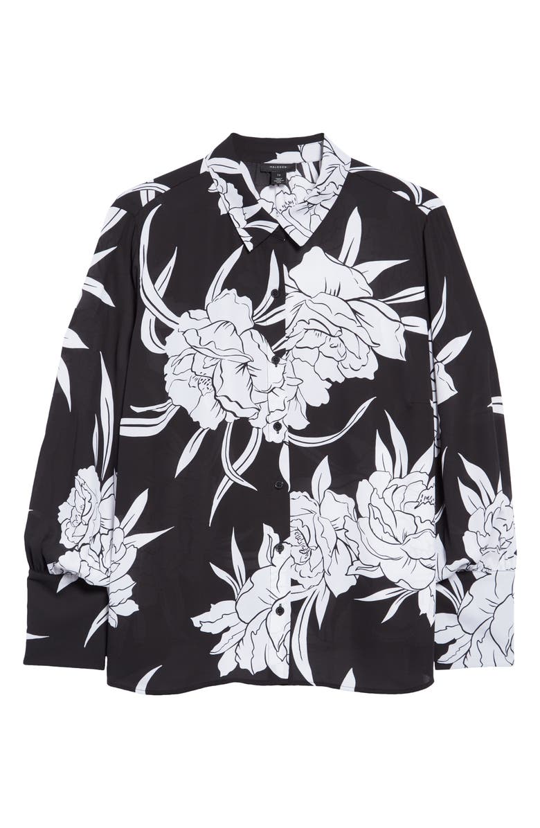Halogen<sup>®</sup> Floral Print Button-Up Shirt, Alternate, color,