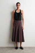COS Pleated Cotton-linen Midi Skirt