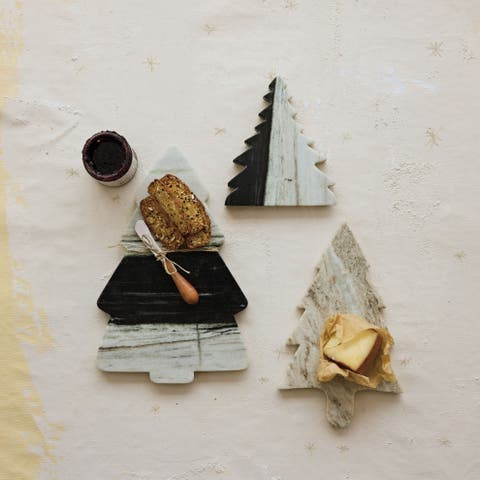 Marble & Acacia Tree Charcuterie Board with Canape Knife