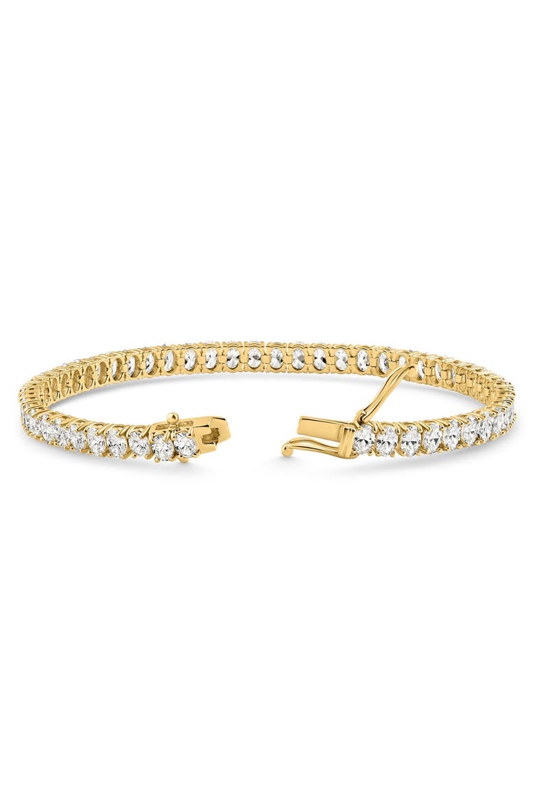 10Ct Oval Diamond Tennis Bracelet 14k Gold 7" Lab Grown, Alternate, color, 14k Yellow Gold