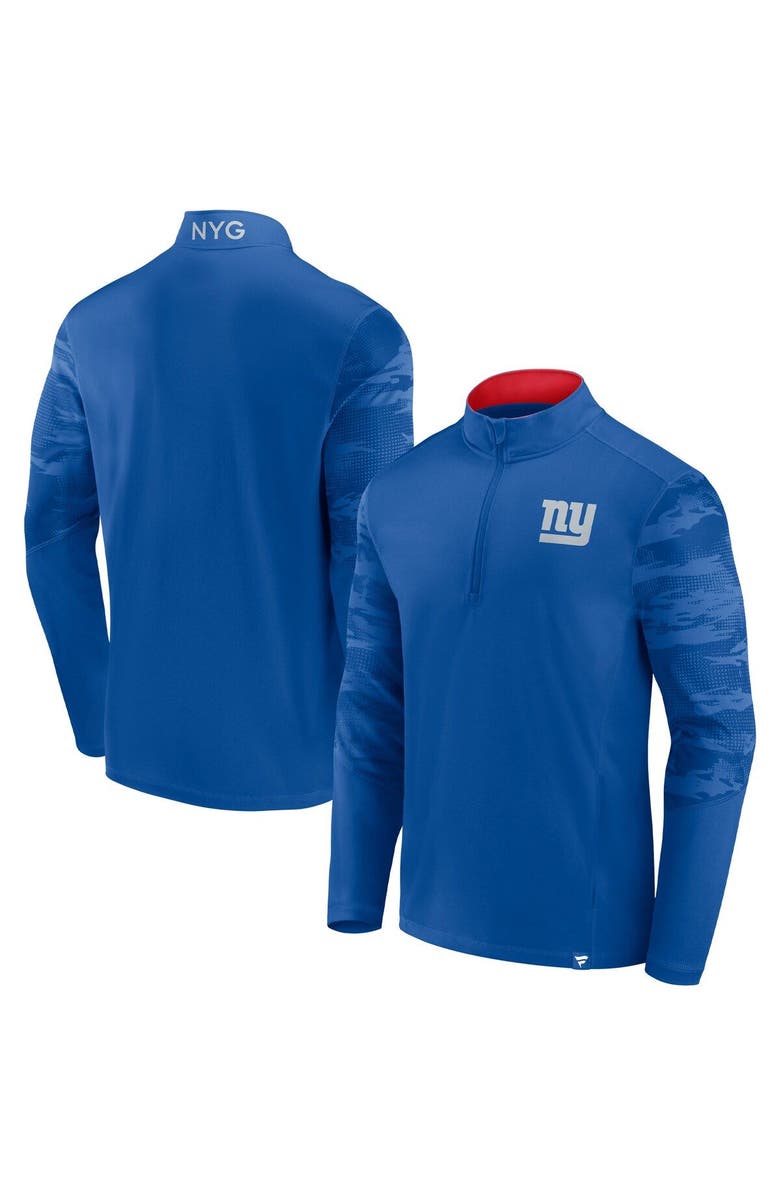 FANATICS Men's Fanatics Branded Royal New York Giants Ringer Quarter-Zip Jacket, Main, color, 