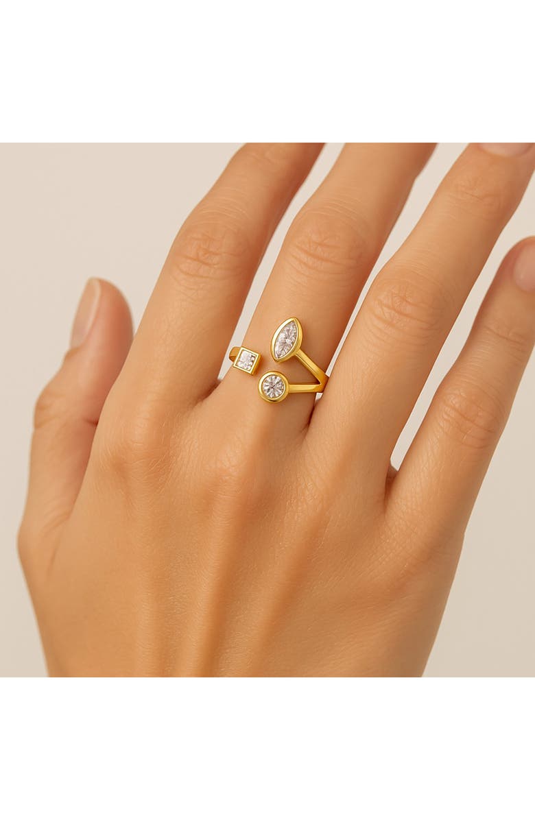 RIVKA FRIEDMAN 18K Gold Clad Bezel Set CZ Ring, Alternate, color, Cubic Zirconia