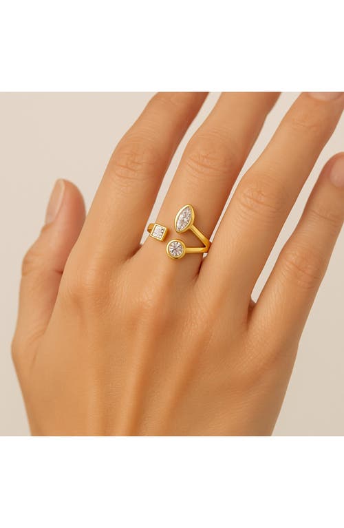 Rivka Friedman 18k Gold Clad Bezel Set Cz Ring In Gold
