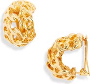 Kenneth Jay Lane Frozen Chain Huggie Earrings