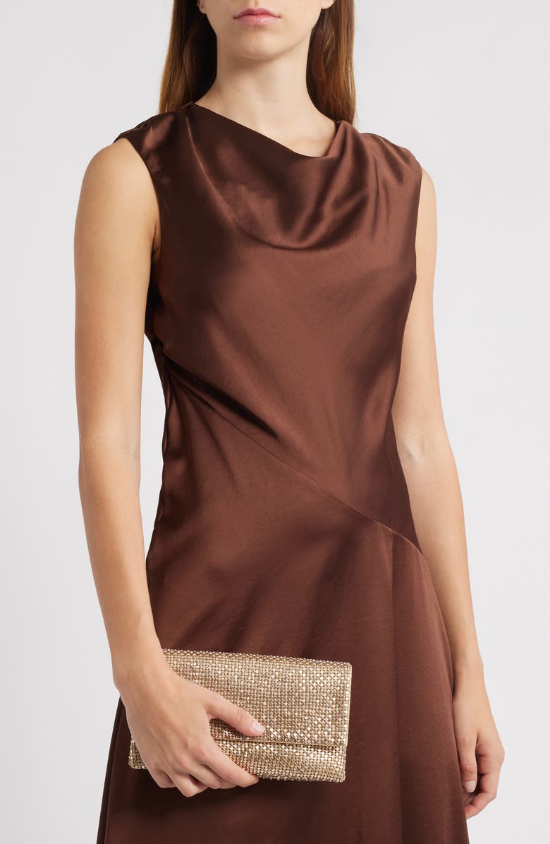 Loeffler Randall Charlee Crystal Embellished Mesh Clutch, Alternate, color,