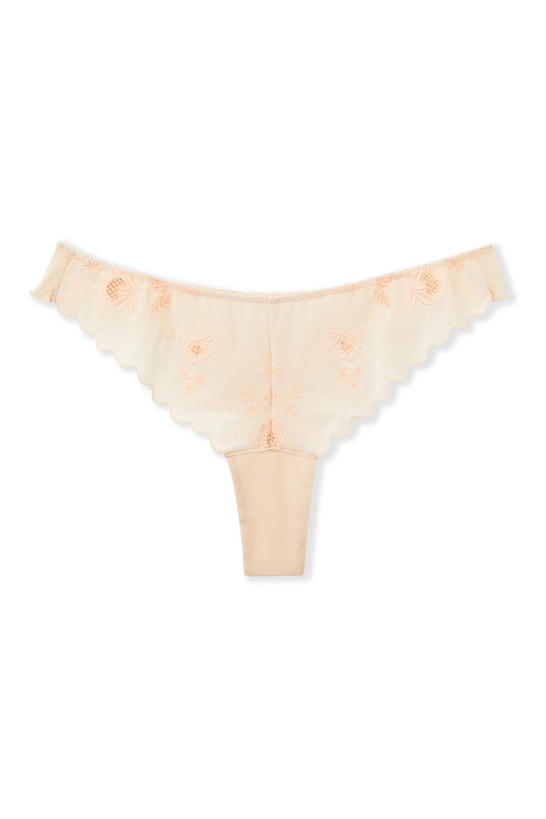 Ravissante Bresilien Ravis Embroidered Thong, Main, color, PINK