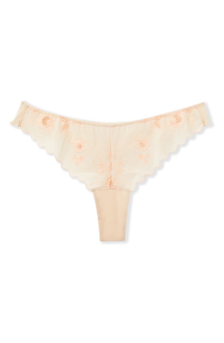 Etam Ravissante Bresilien Ravis Embroidered Thong, Alternate, color, Pink