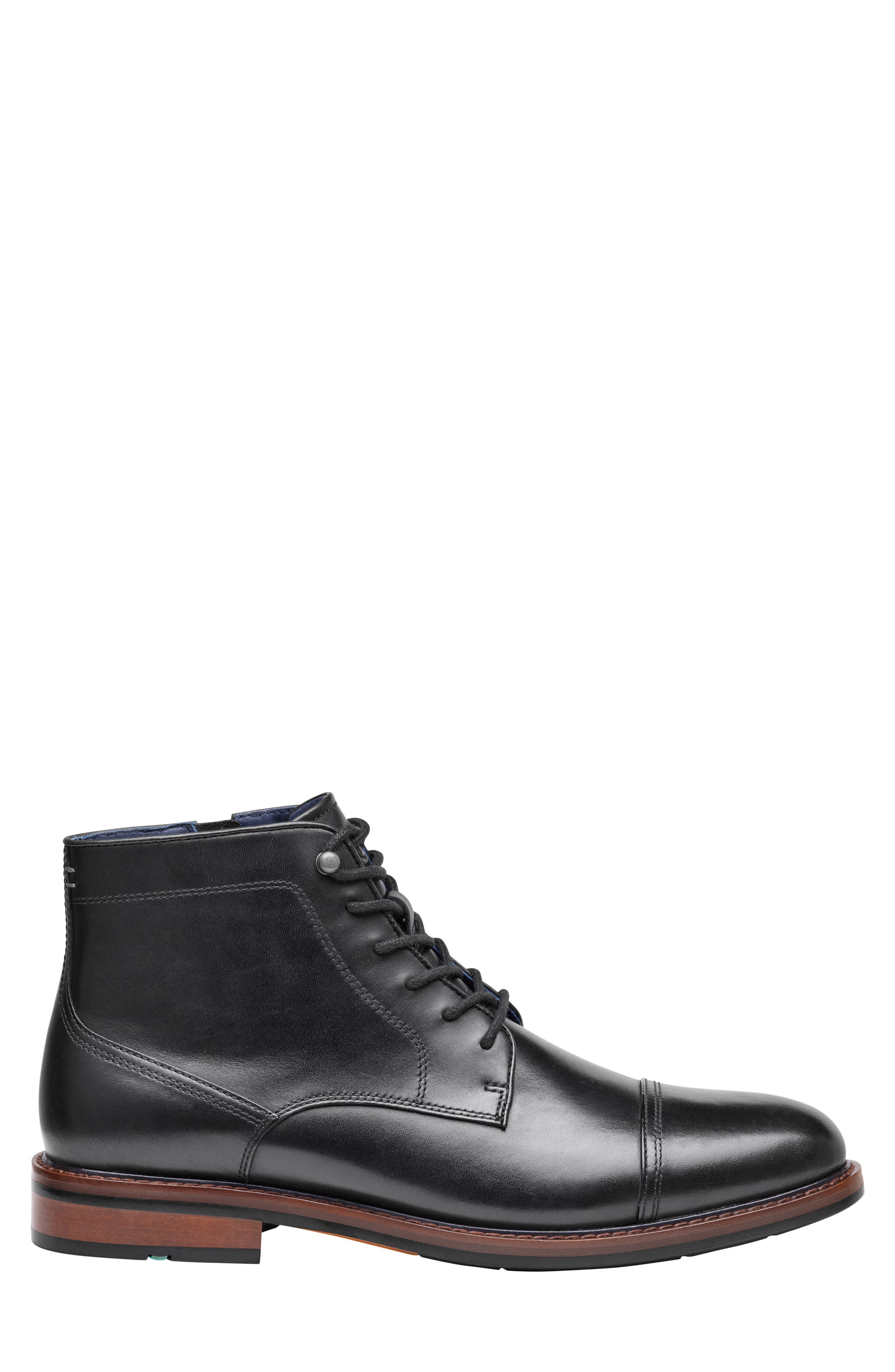 XCFlex® Daylen Cap Toe Boot, Alternate, color, BLACK HAND-FINISHED FULL GRAIN