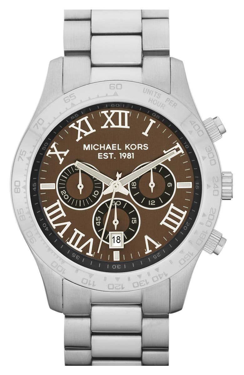 Michael Kors 'Large Layton' Chronograph Watch, 45mm, Main, color, 