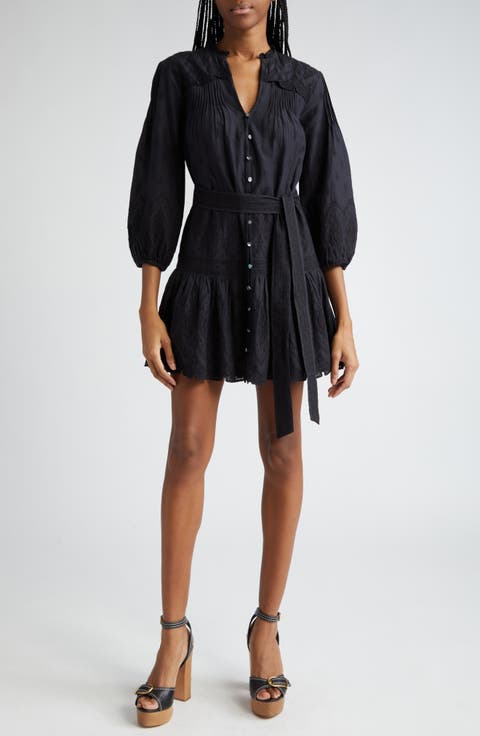 Chrisjen Embroidered Cotton Minidress