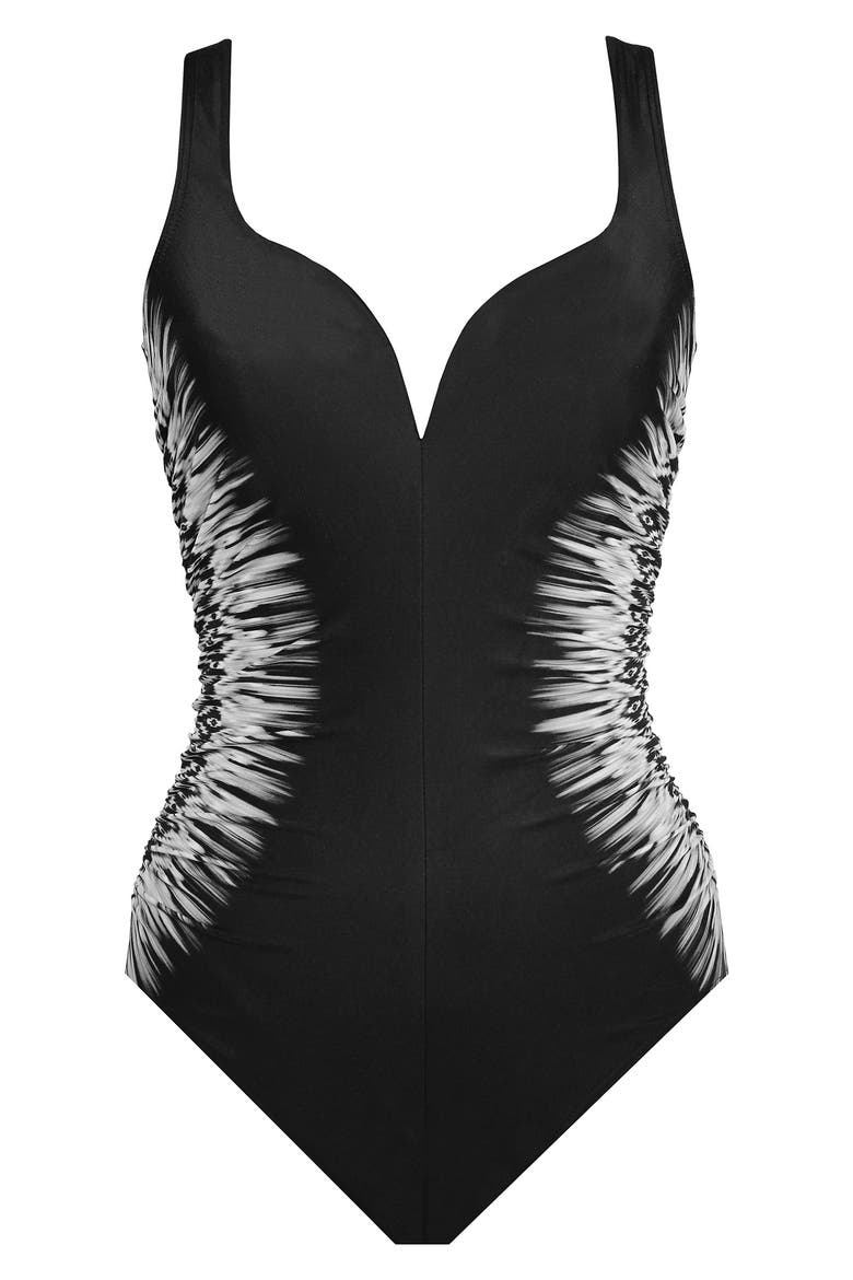 Warp Speed Temptress One-Piece Swimsuit, Alternate, color, BLK/ WHITE