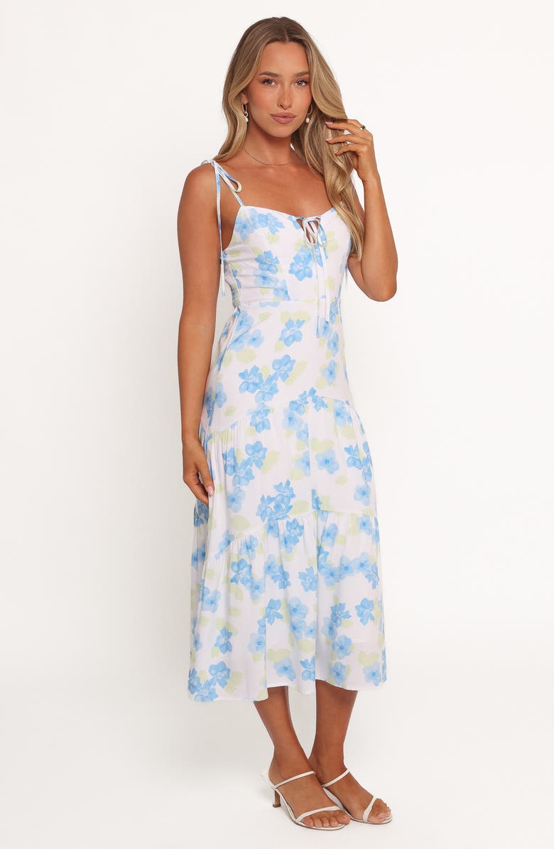 Petal & Pup Kieran A-Line Midi Dress, Alternate, color, Blue Floral