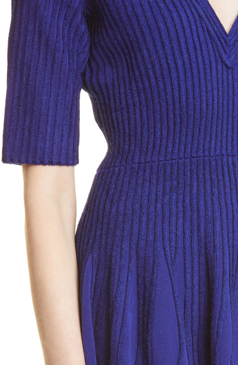 Emporio Armani Ottoman Fit & Flare Sweater Dress, Alternate, color, 