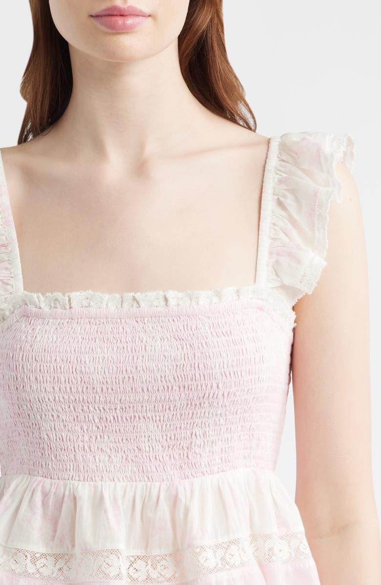 LoveShackFancy Eugene Ruffle & Lace Top, Alternate, color, Nantucket Heirloom Print Mix