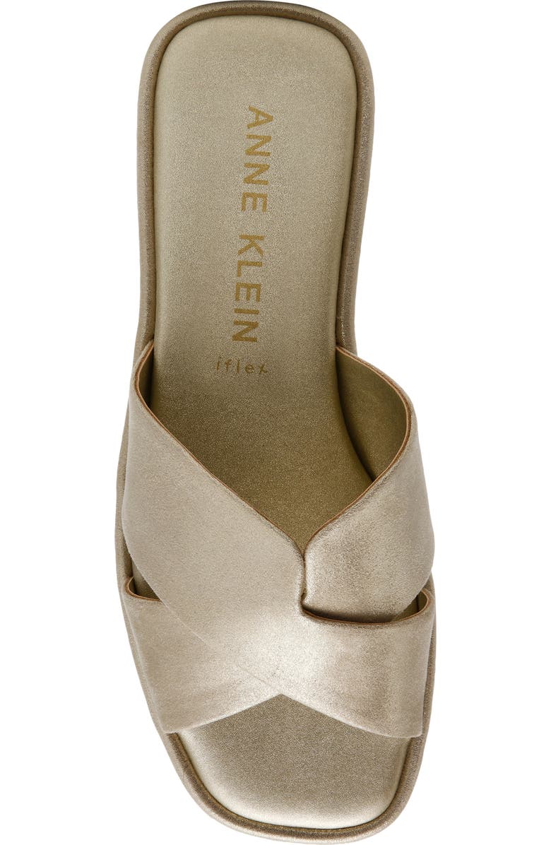Anne Klein Khloe Crossover Strap Slide Sandal, Alternate, color, Platinum