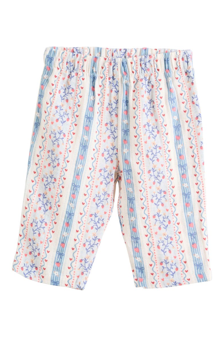 Strawberry Picnic Babydoll Top & Pants Set, Alternate, color, WHITE/ BLUE